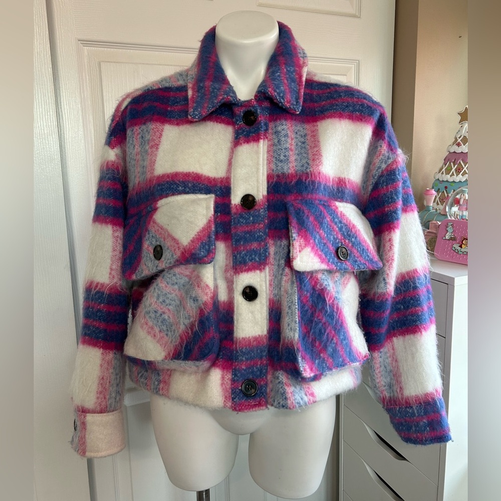 Blank NYC Cropped Plaid Jacket